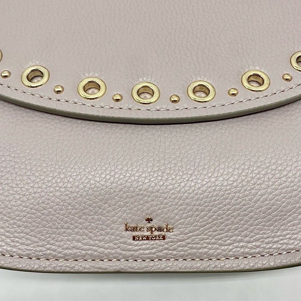 Kate Spade Boulder Lane Maggy Saddle Bag With Gilded Grommets- Nouveau Lavender - Picture 3 of 15